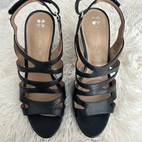 Elegant Black Strappy Heels - Picture 3 of 14